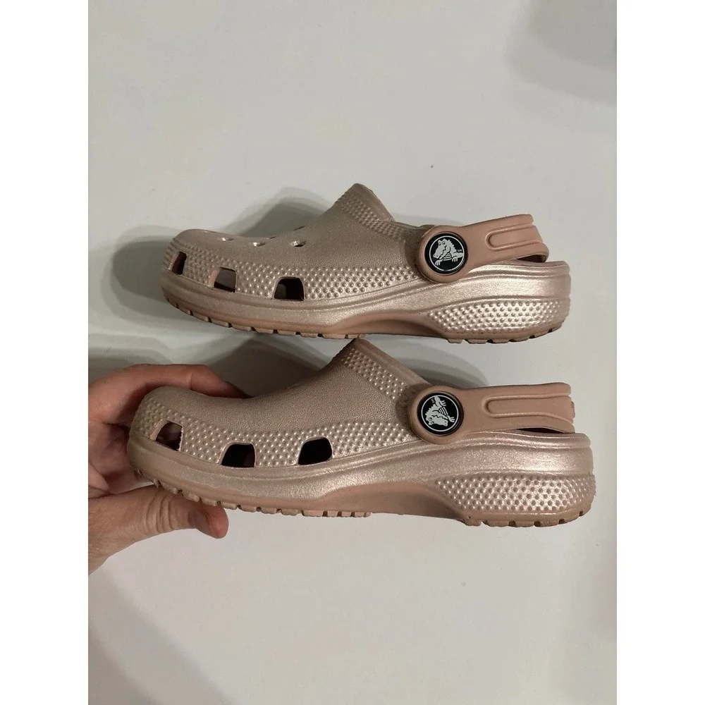Crocs Pink Matalic Clog Sandals (Sz. C11) AS IS
